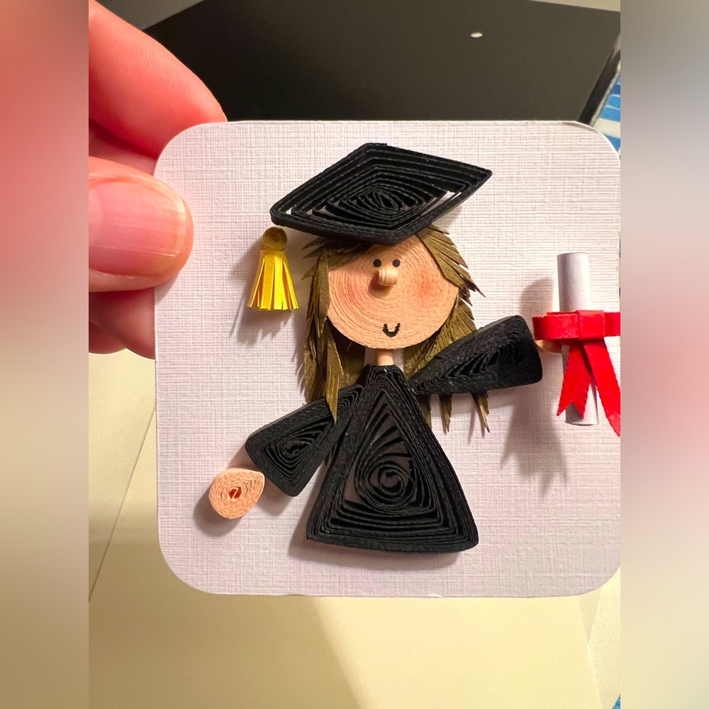 10 GRADUATION INSERTS. Can be for an invitation card or thank you note. Handmade